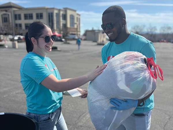 team members volunteering