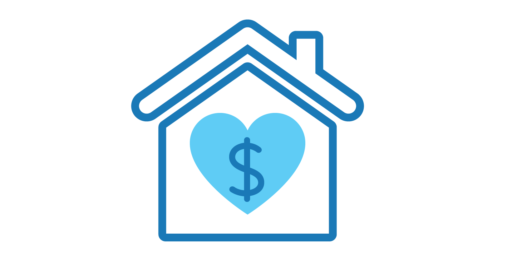 house icon with heart and $